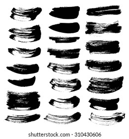 A very big set of abstrzct black ink strokes on white background