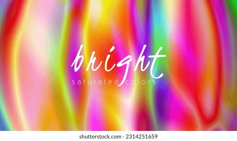 Very bright saturated multi-colored rippled stains. Colorful background with fluorescent effect. Iridescent vector graphic pattern