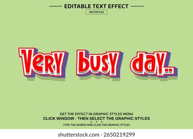 Modelo de efeito de texto editável 3D muito ocupado