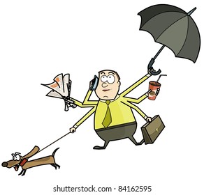 very busy businessman