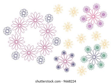 Very colored decorative flower shape