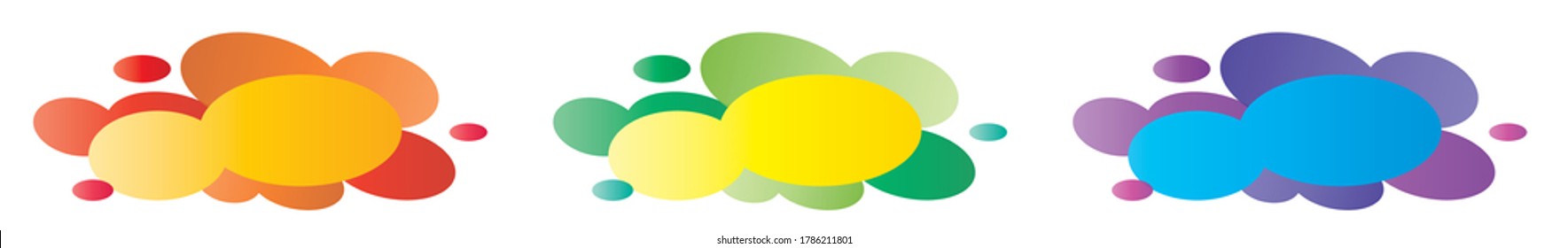 very colorful abstract cloud labels