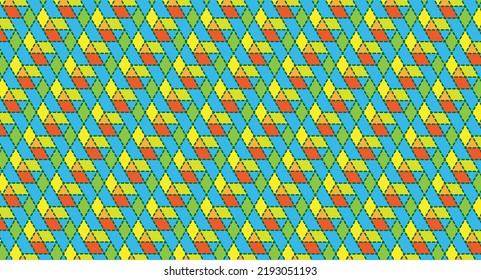 Very colorful pattern design that very simple and fun. Design inspired by kites competition that very colorful in the sky. Seamless pattern. Geometrical pattern for fabrics.