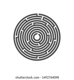 A very confusing maze in a round shape