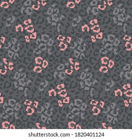 very cool animal print vector seamless pattern in pale pink and grey tones