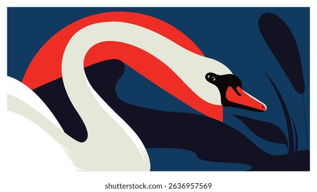 Very cool and clam landscape with birds 