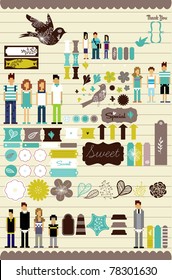 very cool collection of sticker set for scrapbooking