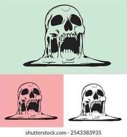 Very cool and colorful skull vector is very suitable for tattoo style or for brand logo