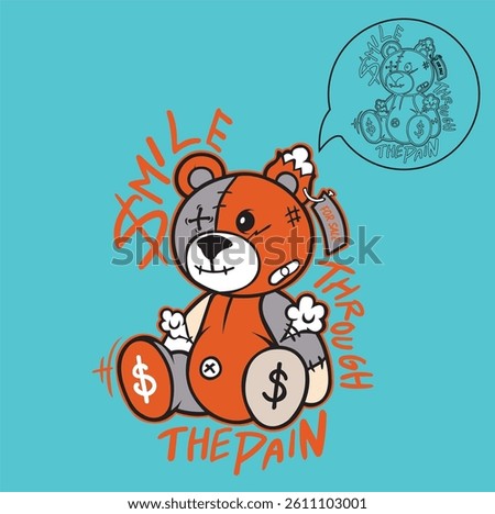 Very cool doll vector design and very suitable for brand logos or images on t-shirts