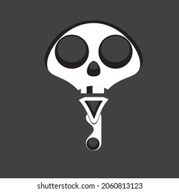 very cool fan-shaped skull logo