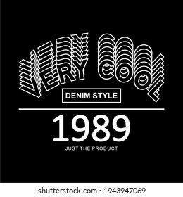 VERY COOL, WORD DESIGN NUMBER, T SHIRT DESGN, PRINT,