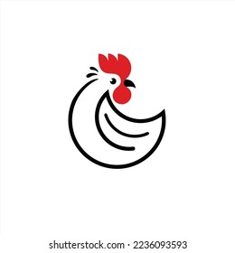 a very creative chicken logo that can be used for cafe logos or other restaurants