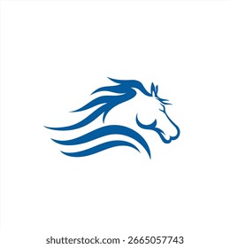 um conceito muito criativo de uma cabeça de cavalo combinada com ondas