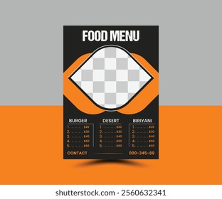 very creative food menu design tamplate