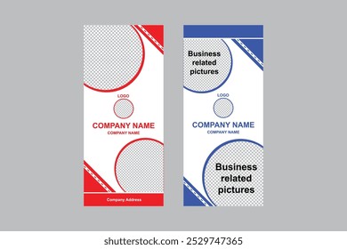 In a very creative way that is 
A brand new rollup banner design that is useful to make your company's advertisement look beautiful and customized.
Here are two similar rollup banner designs. 