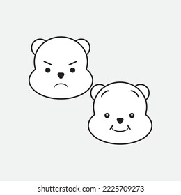 very cute and adorable expression vector logo icon