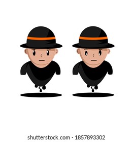 Very cute and adorable vector illustration design with sad character icons 
