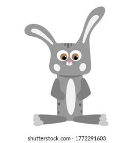 very cute and affectionate bunny, stands on a light background