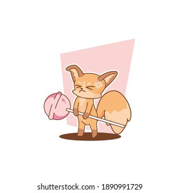 Very cute animal cartoon series (red panda fox)