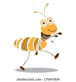 Very cute ant cartoon vector.