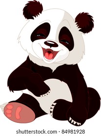 Very cute baby panda laughing