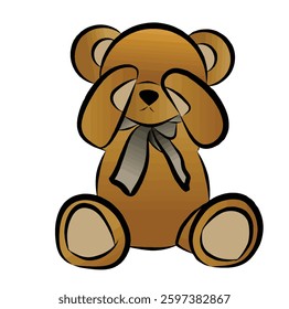 very cute bear is closing his eyes