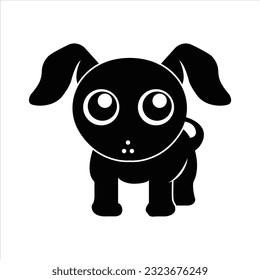 Very cute Black Dog vector illustration