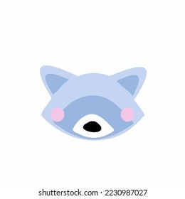 Very cute black fox animal vector icon illustration.
