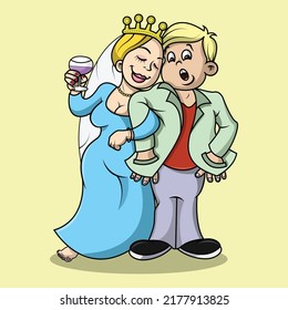 very cute bride and groom