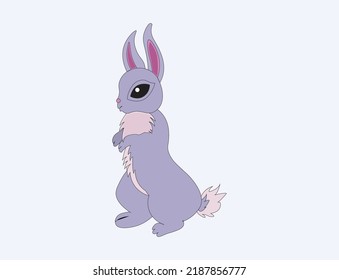 Very cute bunny vector art 4 color