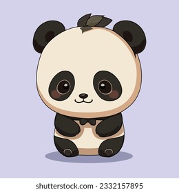 Very cute cartoon baby panda. Vector illustration