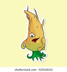 Very cute cartoon carrot monster.