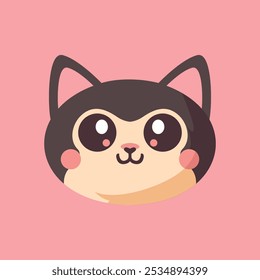 Very cute cat animal logo vector