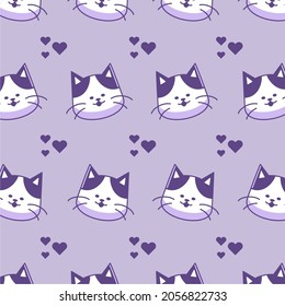 very cute cat bacground vector pattern