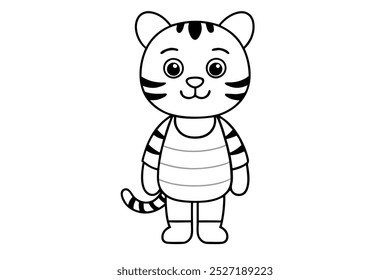 A very cute cat cartoon is standing logo icon vector illustration.