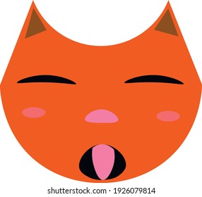 very cute cat face yawns