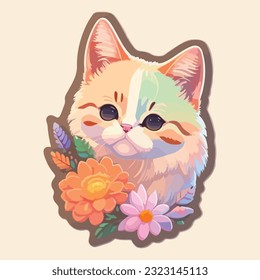 Very cute cat vector Illustrator