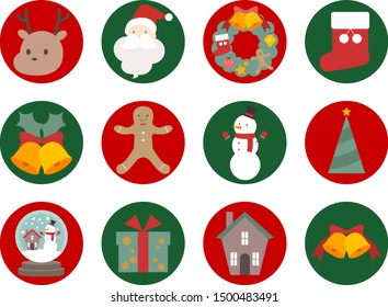 Very cute christmas illustration set