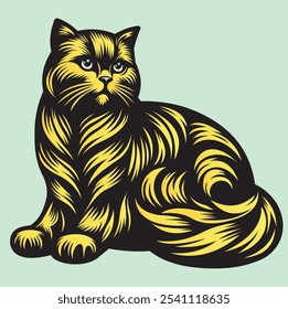 Very cute and colorful cat animal vector design, very suitable for stickers or emoticons.