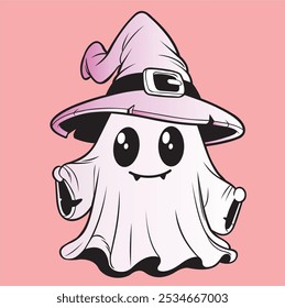 Very cute and colorful halloween ghost vector design, very suitable for halloween costume events or halloween logos, make stickers and emoticons