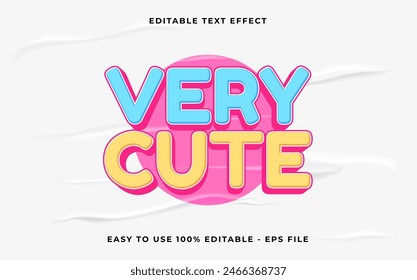 very cute editable text effect. Minimalist vector text effect.