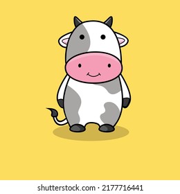 Vaca muy linda, vectorial de vaca, ilustración de vaca