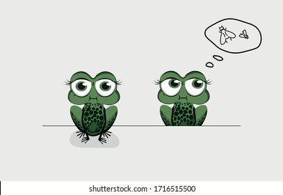 very very cute frogs illustration