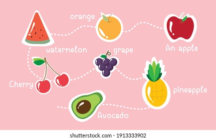 Very Cute Fruit Combination Vector
