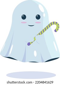 very cute ghost drawn in vector