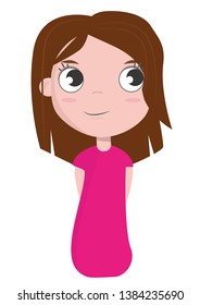 Very cute girl in pink dress