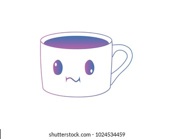 very cute gradient coffee cup broke mind, cartoon