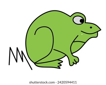 muy lindo, rana verde, lindo vector de rana