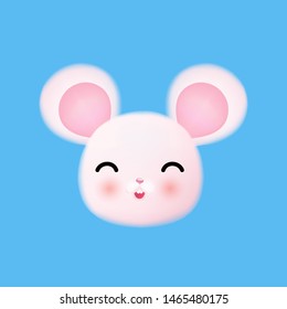 Very cute mouse face. 2020 New Year symbol. Premium quality design element.