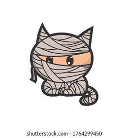 Very cute mummy cat, good for stickers, doodles, drawings, t shirt design, halloween